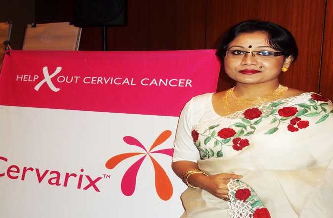 At a International conference on prevention of cervical cancer-India