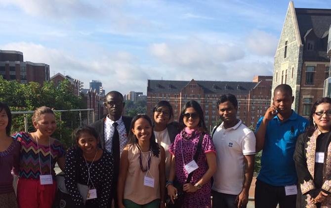 At GeorgeTown University campus with other fellows