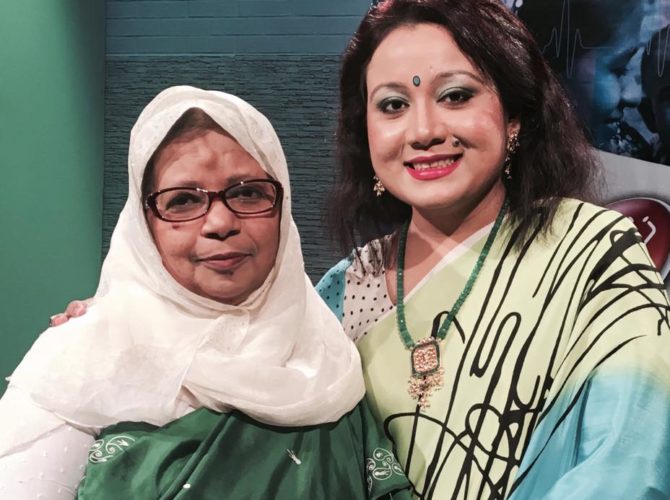 At her TV show on food safety with Professor Mahmuda Yasmin