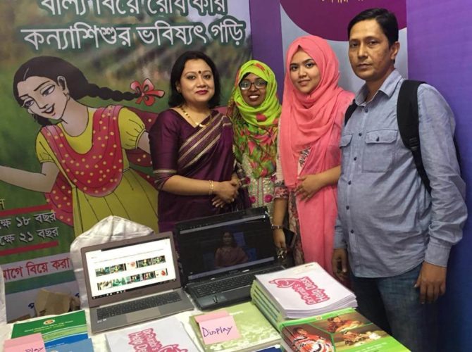 Displaying her health education tools at a Fair