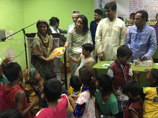 Distribution of clothes among the under privileged